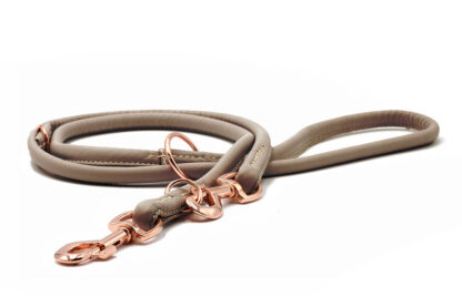 Hundeleine rundgenäht taupe / rosé