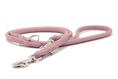Lederleine rundgenäht rosa rosa / silber 1,20m / 4mm